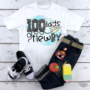 100 Days of School Flew By, Paper Airplane Boy's 100 Days of School Shirt