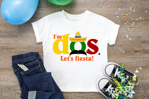 Mustache I'm Dos Let's Fiesta Birthday Shirt, Taco Party