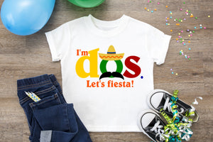 Mustache I'm Dos Let's Fiesta Birthday Shirt, Taco Party