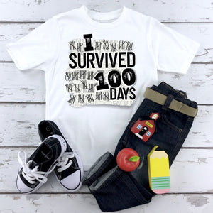 I Survived 100 Days of School T-Shirt, Boy's 100 Days of School Shirt