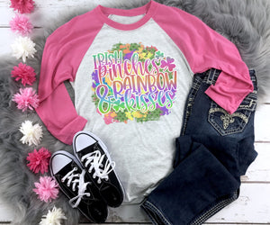St Patrick's Day Girls Irish Pinches and Rainbow Kisses Shirt