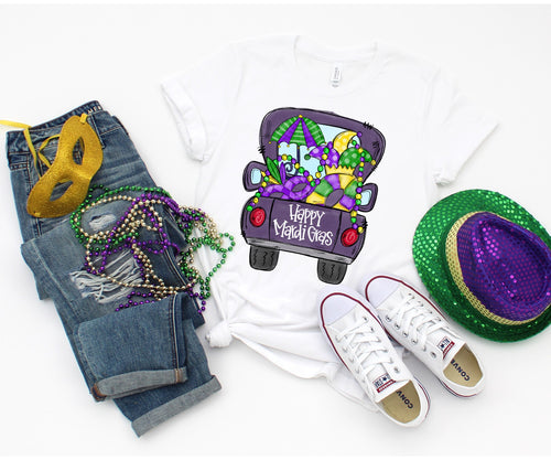 Mardi Gras Truck T-Shirt, Boys Mardi Gras Shirt, Girls Mardi Gras Shirt