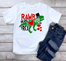 Rawr Means I Love You in T-Rex, T-Rex Dinosaur Valentine's Day Shirt, Boys Valentine's Day T-Shirt