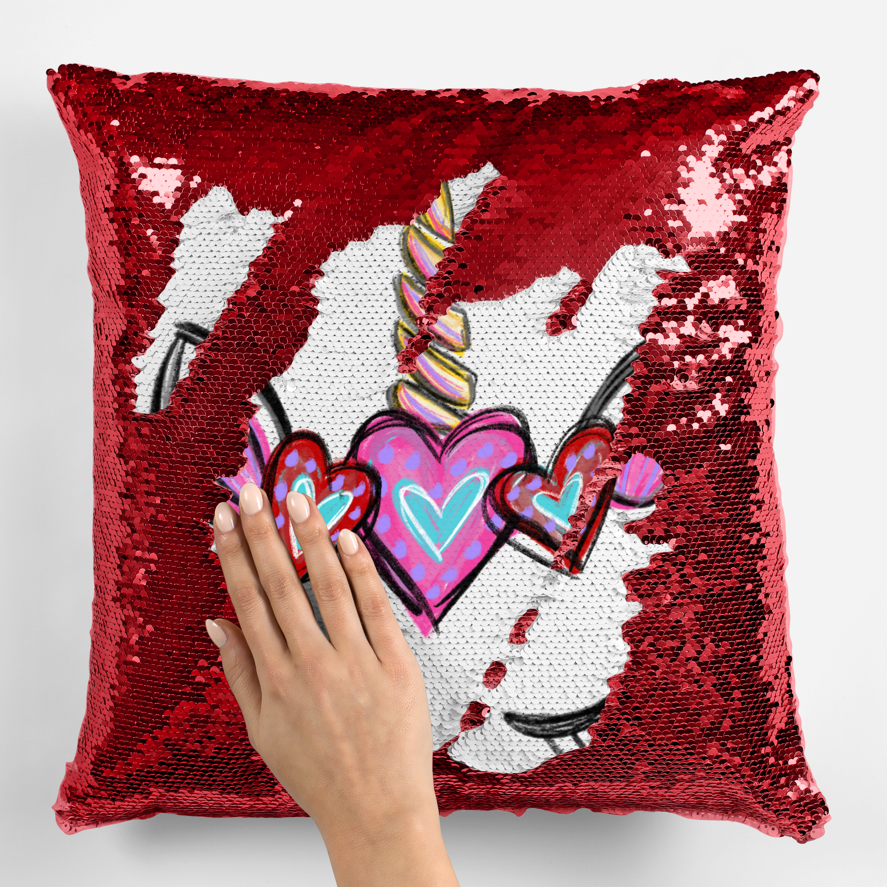 Red best sale sequin pillow