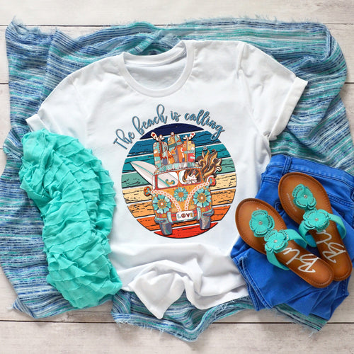 The Beach is Calling, Retro Boho Beach Vacation Shirt