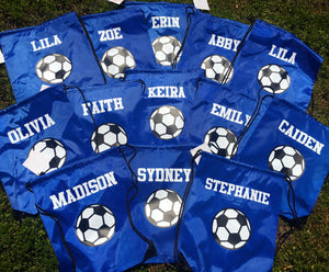 Soccer Drawstring Bag, School Spirit, Soccer Bag, Soccer Team