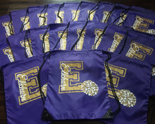 Cheerleader Drawstring Bag, School Spirit, Glitter Cheer Bag, Cheer Swag