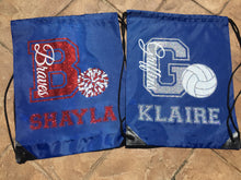 Cheerleader Drawstring Bag, School Spirit, Glitter Cheer Bag, Cheer Swag